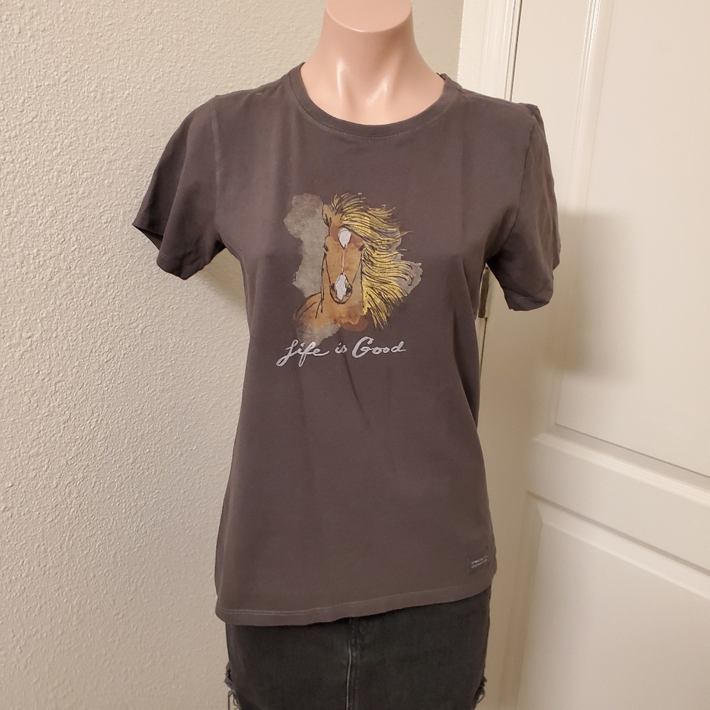 Life is Good Women's Gray Graphic Tee